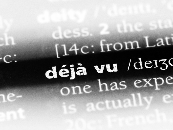 单词'deja vu'在印刷文本中突出显示